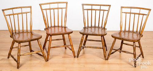 Four child's rodback Windsor chairs, 20th c.