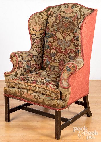 George III mahogany wing chair, ca. 1780.