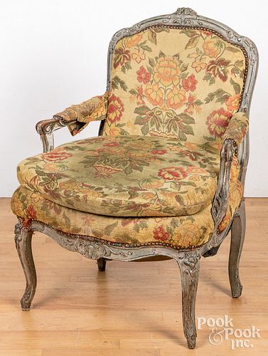 French painted fauteuil, 19th c.