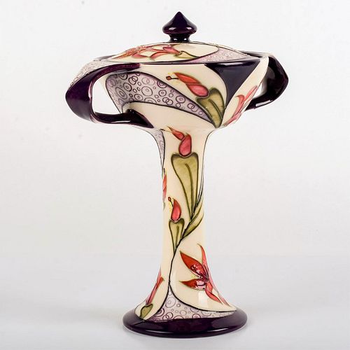 Moorcroft Pottery Covered Chalice, Red Lily