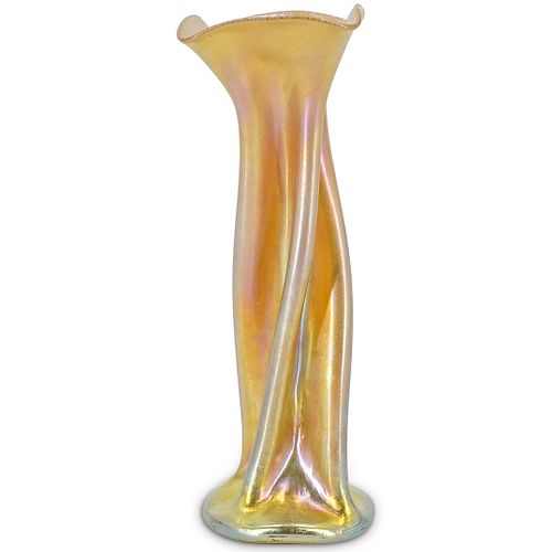 Steuben Gold Aurene Swirled Vase