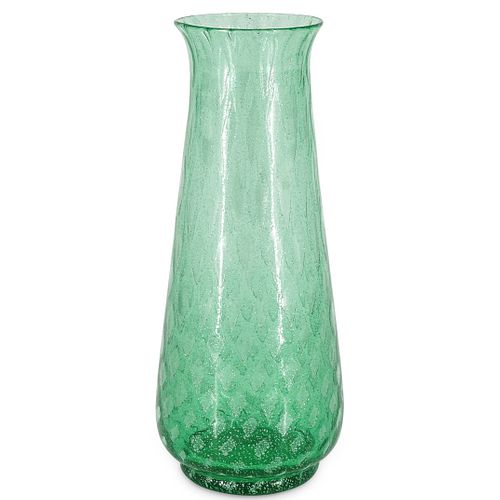 Steuben Silverine Pomona Green Vase