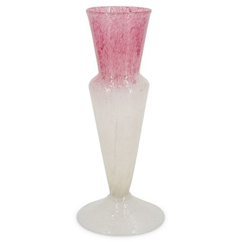 Steuben White Cluthra and Rose Cluthra Vase