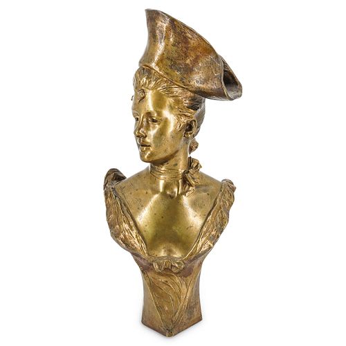 George Van Der Straeten (Belgian, 1856) "Therese" Bronze Bust