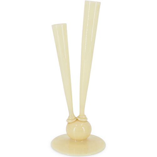 Steuben Ivory Two-chambered Vase
