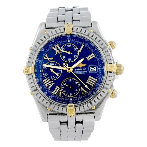 BREITLING - a gentleman's Windrider Crosswind chronograph bracelet watch. Stainless steel case with