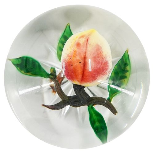 D. Tarsitano (Italian) Peach Art Glass Paperweight