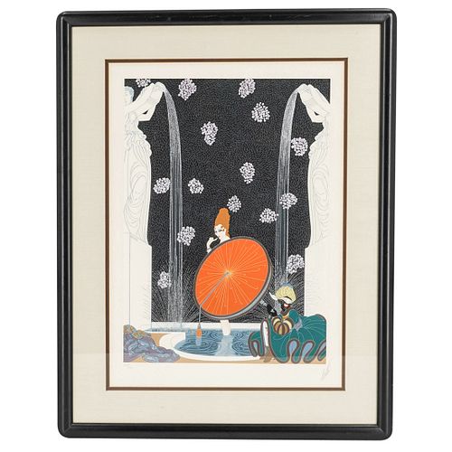 Erte (Russian/French, 1892) "Bath of the Marquise" Serigraph
