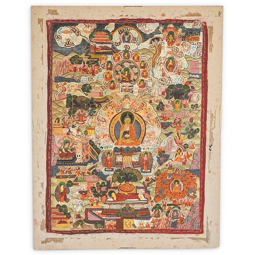 Tibetan Thangka On Silk