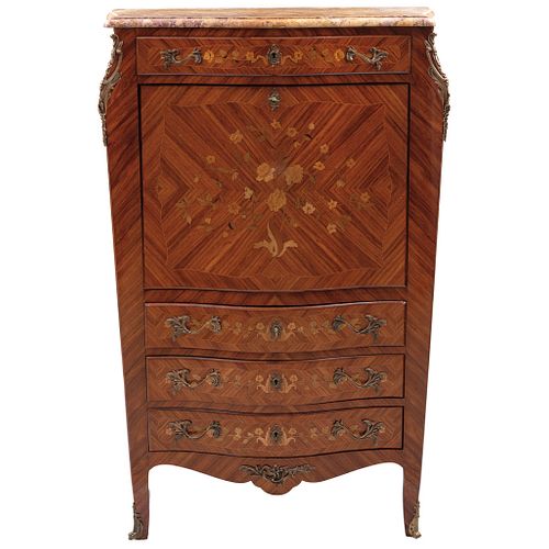 SECRETAIRE FRENCH STYLE EARLY 20TH CENTURY Made of wood with bronze handles and applications 57.4 x 37 x 17.7" (146 x 94 x 45 cm) | SECRETER ESTILO FR
