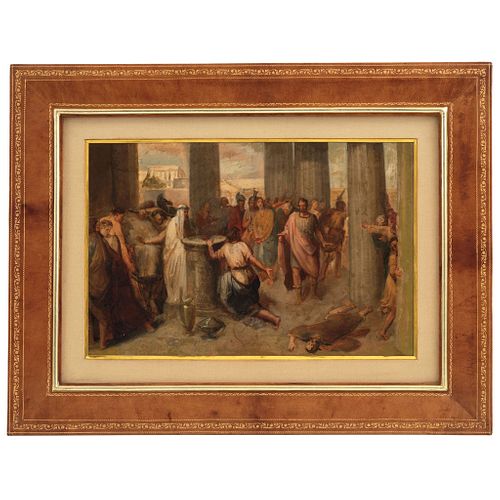 PELEGRÍN CLAVÉ (BARCELONA, 1811- 1880) ESTUDIO PICTÓRICO DE LA VIDA DE SANTA EULALIA Oil on cardboard 17.3 x 11.4" (44 x 29 cm) | PELEGRÍN CLAVÉ (BARC