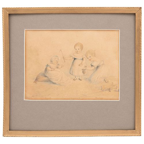 EDWARD HASTINGS ENGLAND, (1781-1861) TRES NIÑOS Watercolor on paper Signed and dated 1845 Size: 5.7 x 7.6" (14.5 x 19.5 cm) | EDWARD HASTINGS INGLATER
