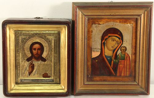 GROUPING OF TWO RUSSIAN ICONS