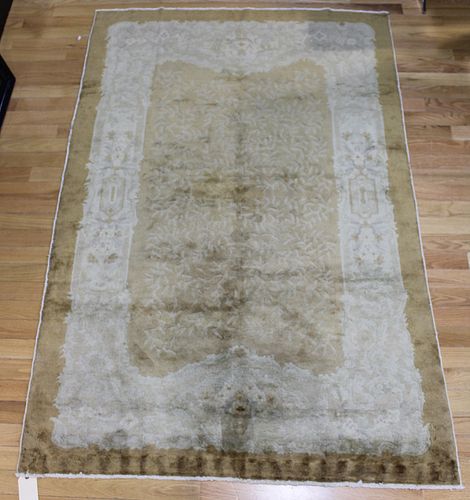 Vintage & Finely Hand Woven Oushak Style Carpet .