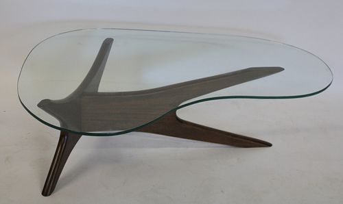 Vintage Kagan Style Glass Top Coffee Table