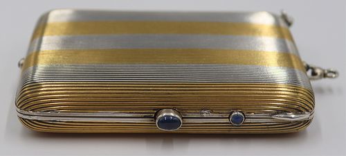 SILVER. French Silver and Gilt-Silver Vanity Case.