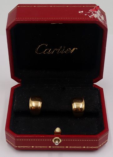 JEWELRY. Pair of Carter 18kt Gold Ear Clips.