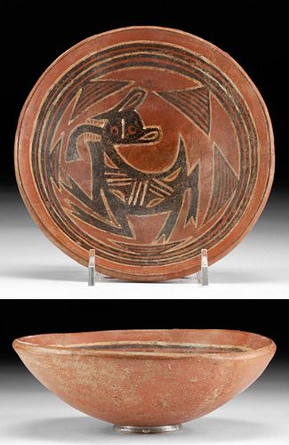Cocle Polychrome Bowl w/ Zoomorphic Creature