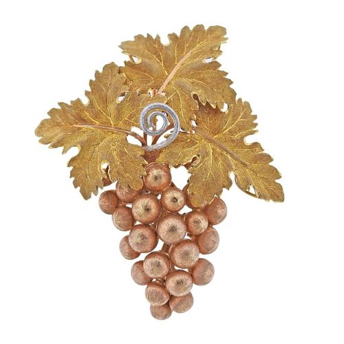 Buccellati Gold Grape Vine Brooch Pin