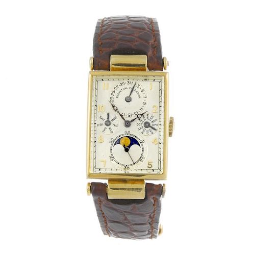 JAEGER-LECOULTRE - a fine and unique gentleman's perpetual calendar wrist watch. Circa 1938. Signed
