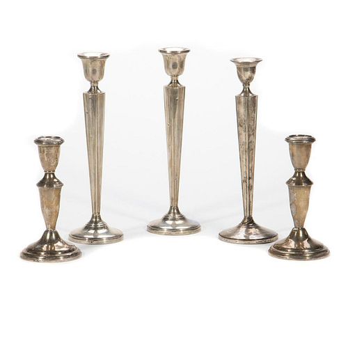 Collection of Sterling Candlesticks