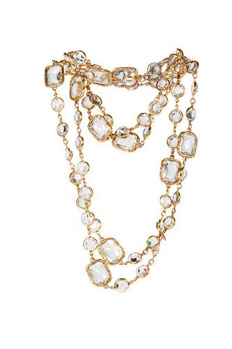 Chanel crystal 'Chicklet' necklace