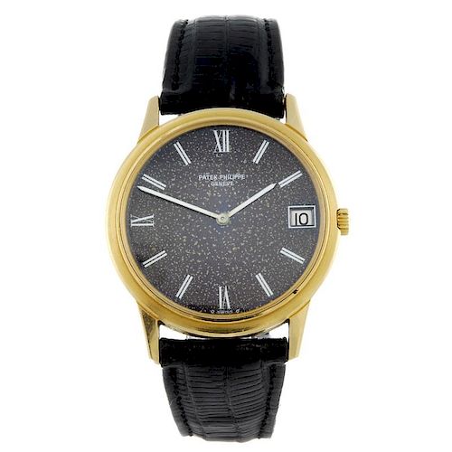 PATEK PHILIPPE - a gentleman's wrist watch. 18ct yellow gold case, import hallmarked Glasgow circa e