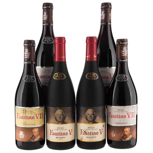 Faustino V and VII. 2006 and 2008 reserve. Rioja. Spain. Levels: five to 1 cm. and one 1.3 cm. Pieces: 6. | Faustino V y VII. Reserva 2006 y 2008. Rio