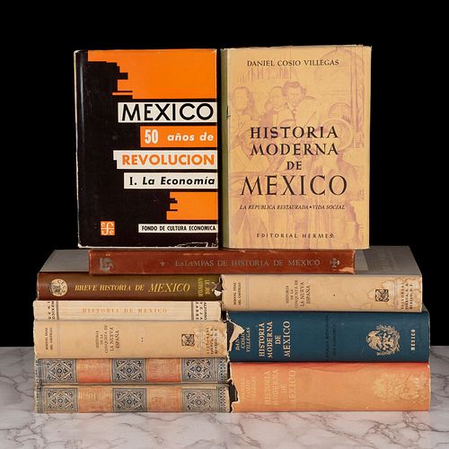 Libros sobre Historia de México.Historia Verdadera de la Conquista de la Nueva España / Historia Moderna de México. Piezas: 11.