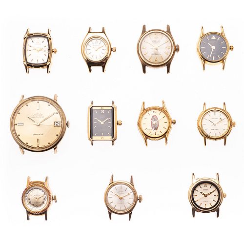 Once cajas de relojes distintas marcas Citizen, Mido, Orient, Buler y Steelco. Muestran uso y desgaste.