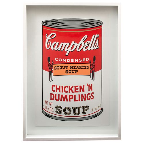 ANDY WARHOL. II:45 Chicken Noudle Soup. Con sello en la parte posterior. Serigrafía sin número de tiraje. 81 x 48 cm.