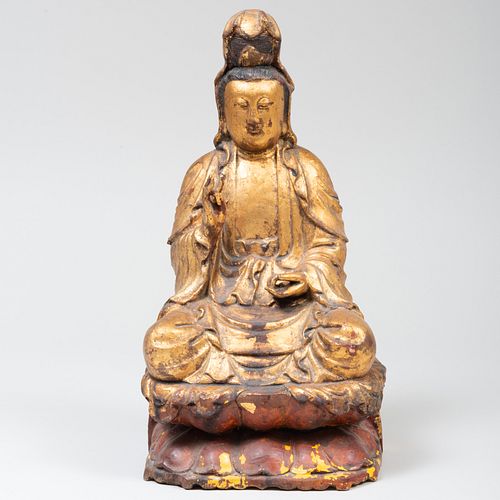 Chinese Gilt Figure of a Seated Buddha