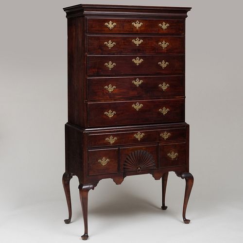 Chippendale Stained Cherry Highboy
