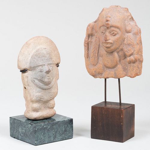 Two Pre-Columbian Style Clay Figures