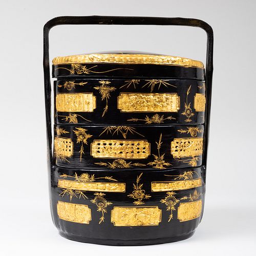 Chinese Gilt Lacquer Wedding Basket