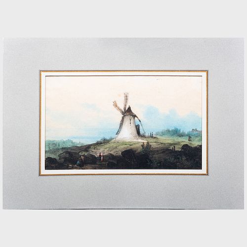 Attributed to Georges Michel (1763-1843): Windmill Scene