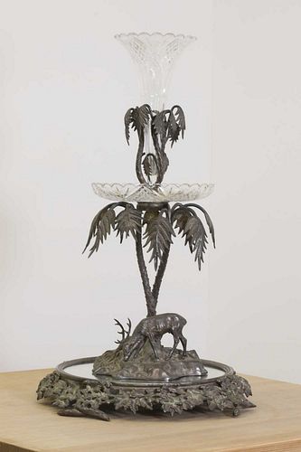 A Victorian silver-plated centrepiece in the manner of Elkington & Co.,
