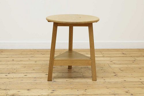 An oak 'cricket' table,
