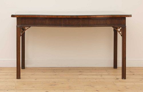 A George III strung and crossbanded mahogany serving table,