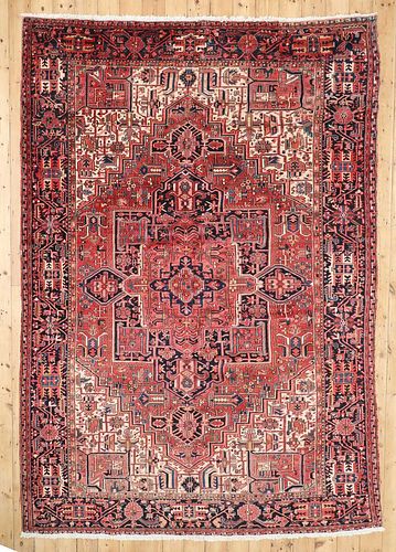 An Heriz wool carpet,