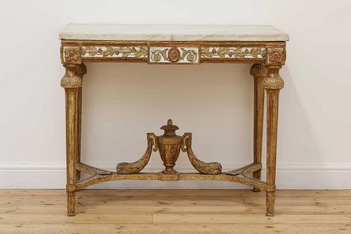 A Gustavian giltwood console table,