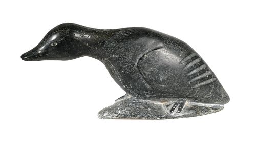 Inuit Eskimo Figural Bird Stone Carving 