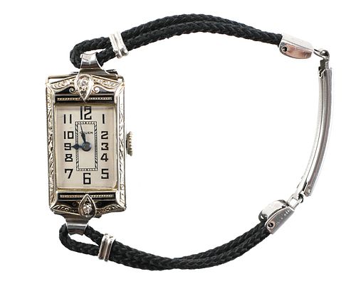 Women's 14K White Gold Gruen Wrist Watch