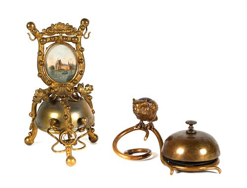 (2) Antique Brass Desk Bells