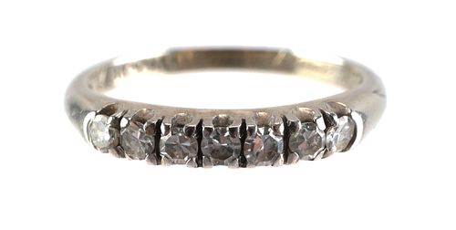 18K White Gold Palladium Diamond Wedding Ring