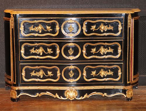 Baroque Marble Top Fall-Front Secretaire Commode
