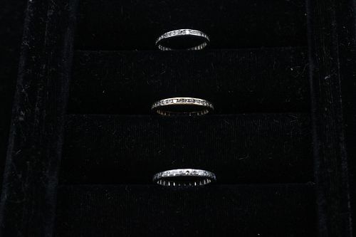 Three Gold & Diamond Eternity Band Rings