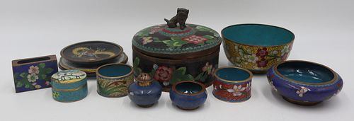 Assorted Grouping of Cloisonne Tablewares.