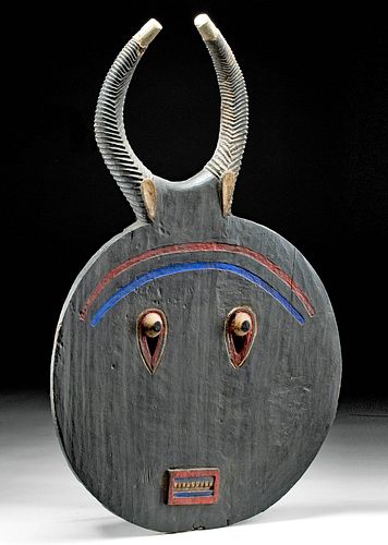 Huge 20th C. Baule Painted Wood Goli Mask - Kplekple