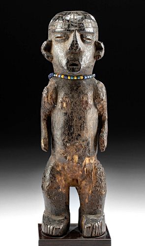 19th C. African DRC Wood Nude Figural Effigy